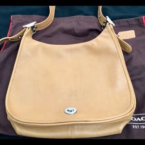 COACH Legacy Crescent Camel Crossbody